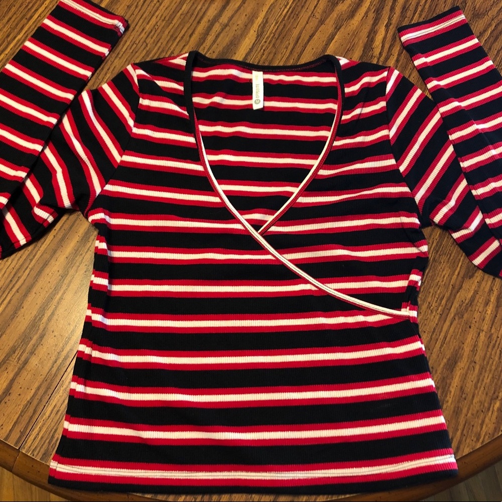 Crop long sleeve shirt